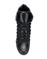 Sneakers con zeppa in pelle nere di Casadei