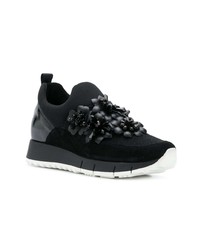 Sneakers con zeppa in pelle scamosciata nere di Liu Jo