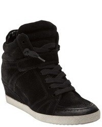 Sneakers con zeppa in pelle scamosciata nere di Kennel + Schmenger