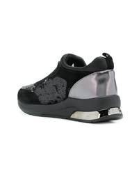 Sneakers con zeppa in pelle scamosciata nere di Liu Jo