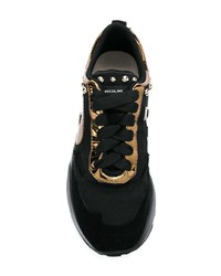 Sneakers con zeppa in pelle scamosciata nere di Rucoline