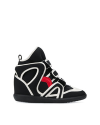 Sneakers con zeppa nere e bianche di Isabel Marant
