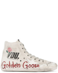 Sneakers di gomma stampate bianche di Golden Goose Deluxe Brand