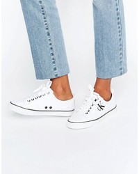 Sneakers di tela bianche di Calvin Klein Jeans