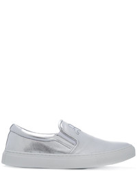 Sneakers in pelle argento di Courreges