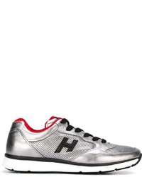 Sneakers in pelle argento di Hogan