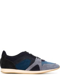 Sneakers in pelle blu scuro di Burberry