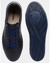 Sneakers in pelle blu scuro di Diesel