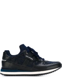 Sneakers in pelle blu scuro di Dolce & Gabbana