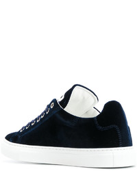 Sneakers in pelle blu scuro di Jil Sander