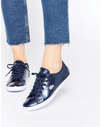 Sneakers in pelle blu scuro di Lacoste
