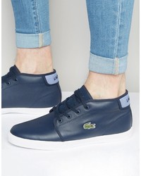 Sneakers in pelle blu scuro di Lacoste