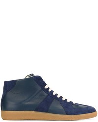 Sneakers in pelle blu scuro di Maison Margiela