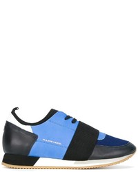Sneakers in pelle blu scuro di Philippe Model