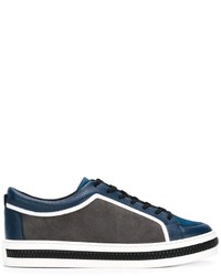 Sneakers in pelle blu scuro di Sergio Rossi