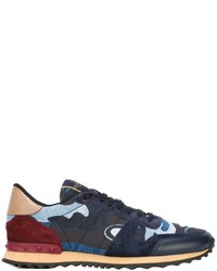 Sneakers in pelle blu scuro di Valentino Garavani
