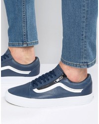 Sneakers in pelle blu scuro di Vans