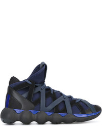 Sneakers in pelle blu scuro di Y-3