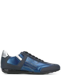 Sneakers in pelle blu di Dirk Bikkembergs