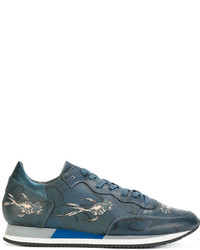Sneakers in pelle blu di Philippe Model