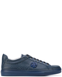 Sneakers in pelle blu di Roberto Cavalli