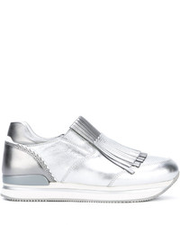 Sneakers in pelle con frange argento di Hogan