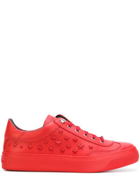 Sneakers in pelle con stelle rosse di Jimmy Choo