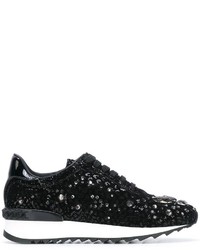 Sneakers in pelle decorate nere di Casadei