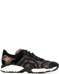 Sneakers in pelle decorate nere di Rene Caovilla