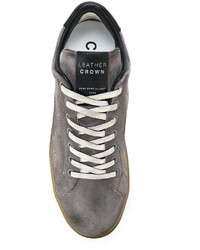 Sneakers in pelle grigie di Leather Crown