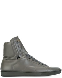 Sneakers in pelle grigie di Saint Laurent
