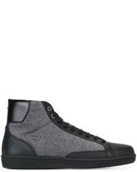 Sneakers in pelle grigio scuro di Brioni