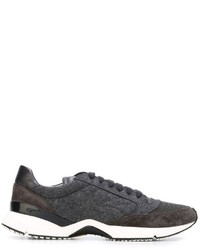 Sneakers in pelle grigio scuro di Brunello Cucinelli