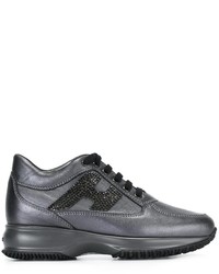 Sneakers in pelle grigio scuro di Hogan