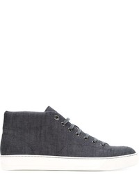 Sneakers in pelle grigio scuro di Lanvin
