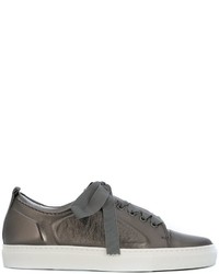 Sneakers in pelle grigio scuro di Lanvin
