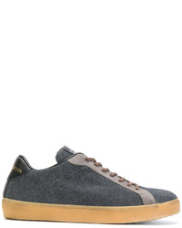 Sneakers in pelle grigio scuro di Leather Crown