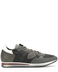 Sneakers in pelle grigio scuro di Philippe Model