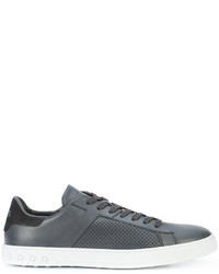 Sneakers in pelle grigio scuro di Tod's