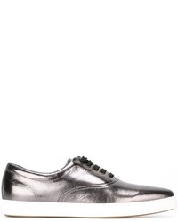 Sneakers in pelle grigio scuro di Tomas Maier