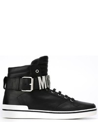 Sneakers in pelle nere di Moschino