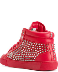Sneakers in pelle rosse di Philipp Plein