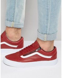 Sneakers in pelle rosse di Vans