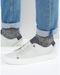 Sneakers in pelle scamosciata bianche di Ted Baker