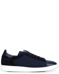 Sneakers in pelle scamosciata blu scuro di Brunello Cucinelli