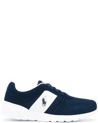 Sneakers in pelle scamosciata blu scuro di Polo Ralph Lauren