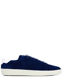 Sneakers in pelle scamosciata blu scuro di Saint Laurent