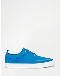 Sneakers in pelle scamosciata blu di Asos