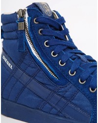 Sneakers in pelle scamosciata blu di Diesel