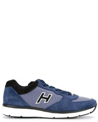Sneakers in pelle scamosciata blu di Hogan